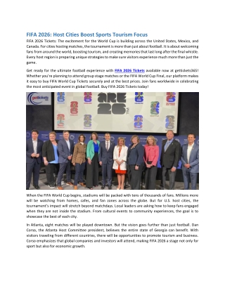 FIFA 2026 Host Cities Boost Sports Tourism Focus