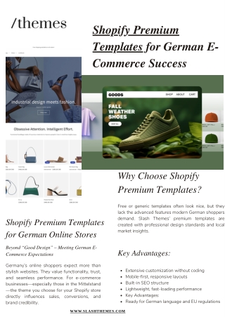Shopify Premium Templates for German E-Commerce Success