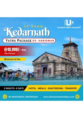 Kedarnath Yatra Package from Haridwar – 3 Nights / 4 Days