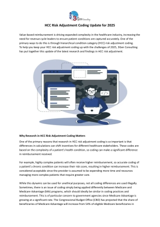 2025 HCC Risk Adjustment Coding Updates | 3Gen Consulting