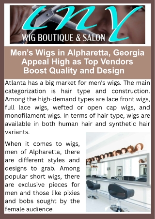 Men’s Wigs in Alpharetta, Georgia Appeal High as Top Vendors Boost Quality and Design