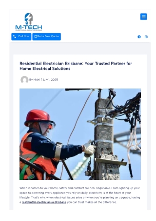 Residential electrician Brisbane