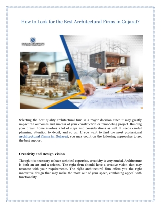 How to Look for the Best Architectural Firms in Gujarat?