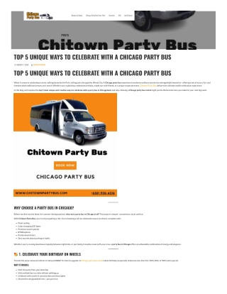 Top 5 Unique Ways to Celebrate with a Chicago Party Bus