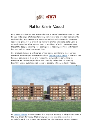Flat For Sale in Vadod