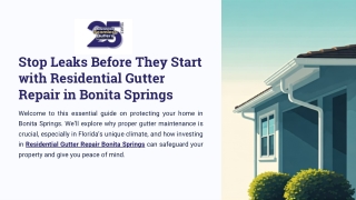 Stop Leaks Before They Start with Residential Gutter Repair in Bonita Springs