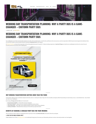 Wedding Day Transportation Planning: Why a Party Bus is a Game-Changer