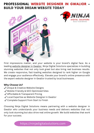 Professional Website Designer in Gwalior – Build Your Dream Website Today