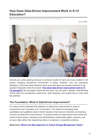 How Does Data-Driven Improvement Work in K-12 Education