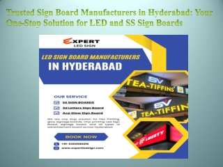 Trusted Sign Board Manufacturers in Hyderabad Your One-Stop Solution for LED and SS Sign Boards
