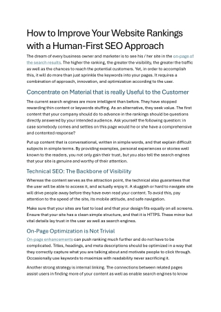 How to Improve Your Website Rankings with a Human-First SEO Approach