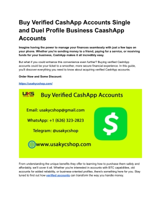 Buy Verified CashApp Accounts Single and Duel Profile Business CaashApp Accounts