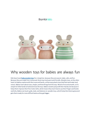 Why wooden toys for babies are always fun