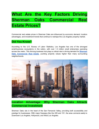What Are the Key Factors Driving Sherman Oaks Commercial Real Estate Prices_