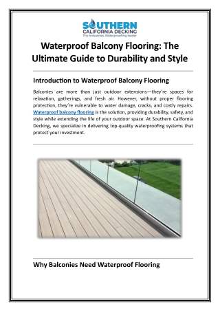 Waterproof Balcony Flooring The Ultimate Guide to Durability and Style