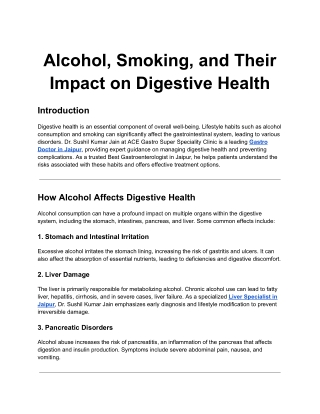 Alcohol, Smoking, and Their Impact on Digestive Health