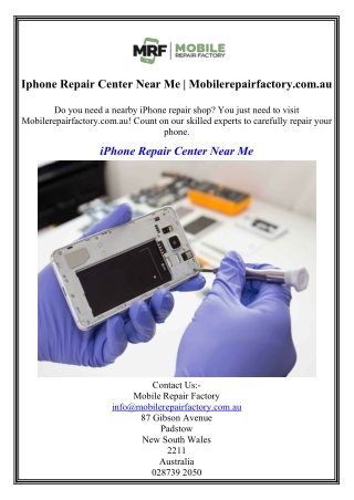 Iphone Repair Center Near Me Mobilerepairfactory.com.au