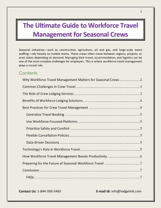 The Ultimate Guide to Workforce Travel Management for Seasonal Crews