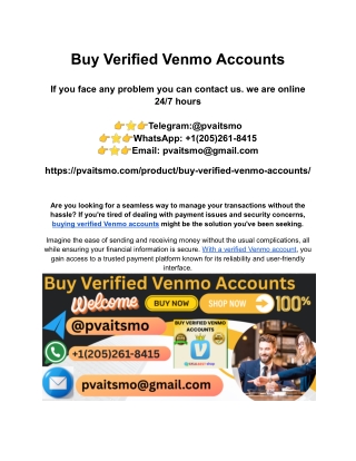 Buy Verified Venmo Accounts