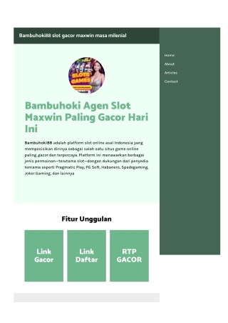 bambuhoki88 Game Slot yang Lengkap dan Variatif