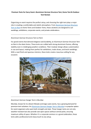 Premium Tents for Every Event