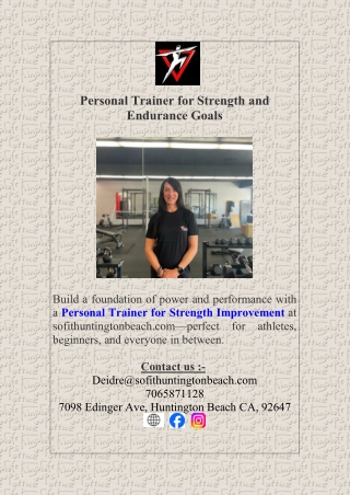 Personal Trainer for Strength and Endurance Goals