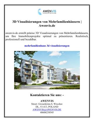 3D Visualisierungen von Mehrfamilienhäusern - Awenvis.de