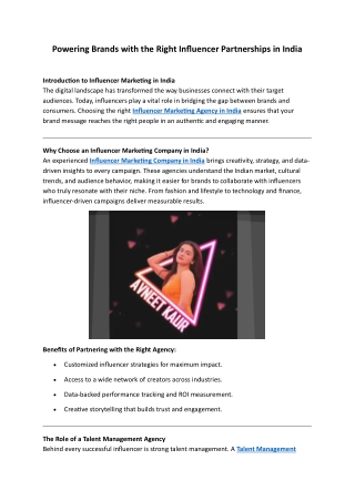 Powering Brands with the Right Influencer Partnerships in India