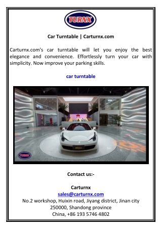 Car Turntable  Carturnx.com