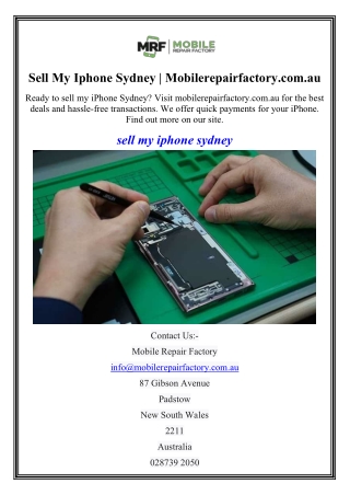 Sell My Iphone Sydney Mobilerepairfactory.com.au