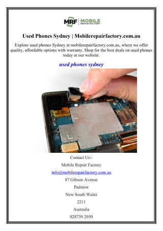 Used Phones Sydney Mobilerepairfactory.com.au