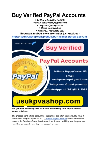 Buy Verified PayPal Accounts