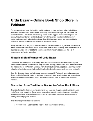 Online Urdu Bazar Book Store