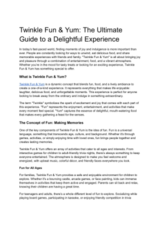 Twinkle Fun & Yum_
