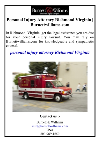 Personal Injury Attorney Richmond Virginia | Burnettwilliams.com