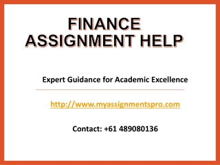 Introduction to Finance Assignment Help