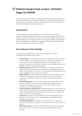 Website Design Kuala Lumpur_ Unlimited Pages for RM499