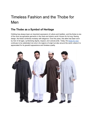 Thobe for Men