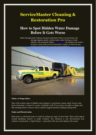 How to Spot Hidden Water Damage Before It Gets Worse