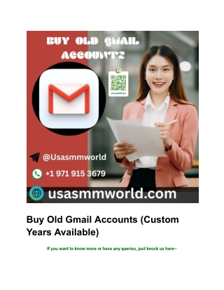 Buy Old Gmail Accounts (Custom Years Available)