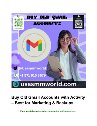 Buy Old Gmail Accounts with Activity – Best for Marketing & Backups