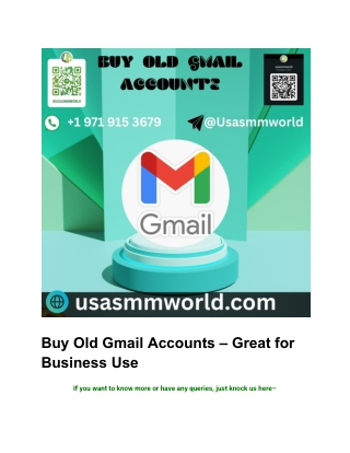 Buy Old Gmail Accounts – Great for Business Use