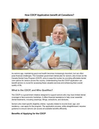 How CDCP Application Can Benefit Seniors_ - Alphadentalclinic
