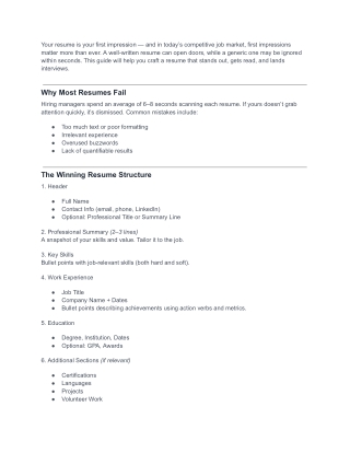 Resume Writing That Gets Noticed – Pro Tips & Free Samples Introduction