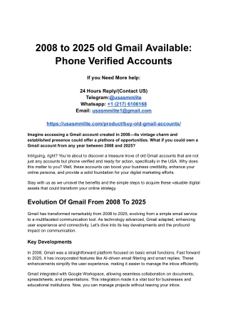 _2008 to 2025 old Gmail Available_  Phone Verified Accounts