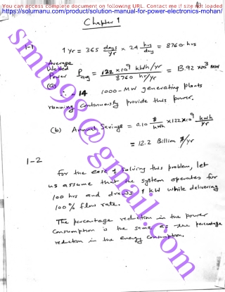 Solution Manual for Power Electronics 2nd Edition by Mohan