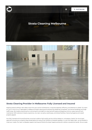 Strata Cleaning Melbourne