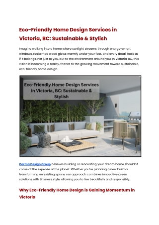 Eco-Friendly Home Design Services in Victoria, BC_ Sustainable & Stylish