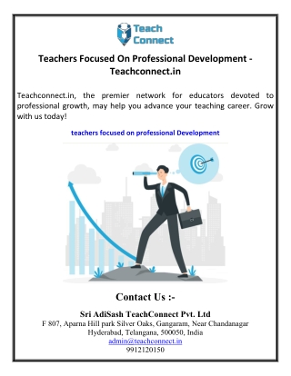 Teachers Focused On Professional Development - Teachconnect.in
