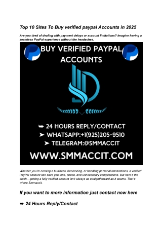 Top 10 Sites To Buy verified paypal Accounts in 2025